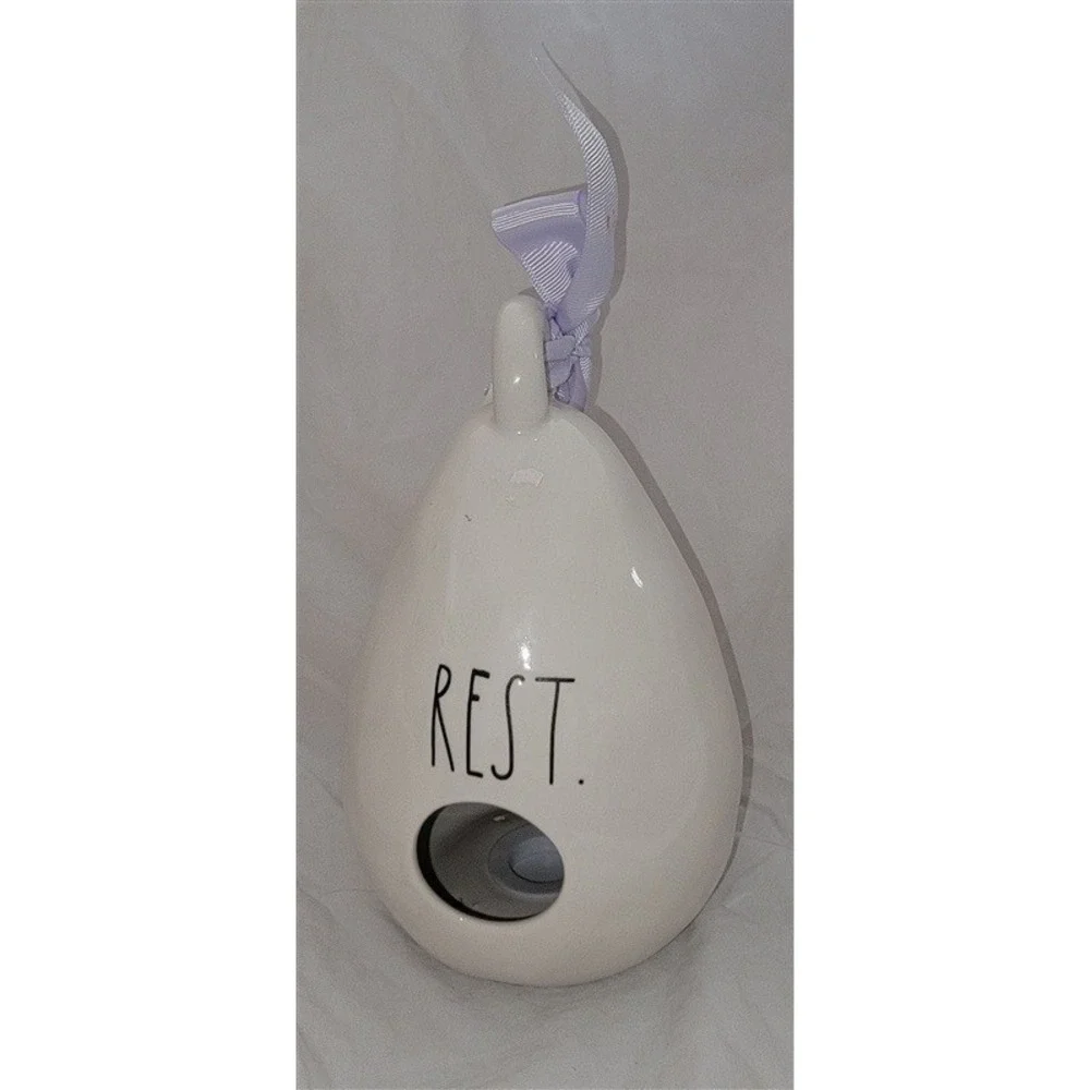 NWT Rae Dunn Feather Rest Egg Shape Birdhouse 120259